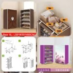 6Layer Wardrobe Style Printed Shoe Rack 👟(Box Packing 🇨🇳) Available Colors show in picture