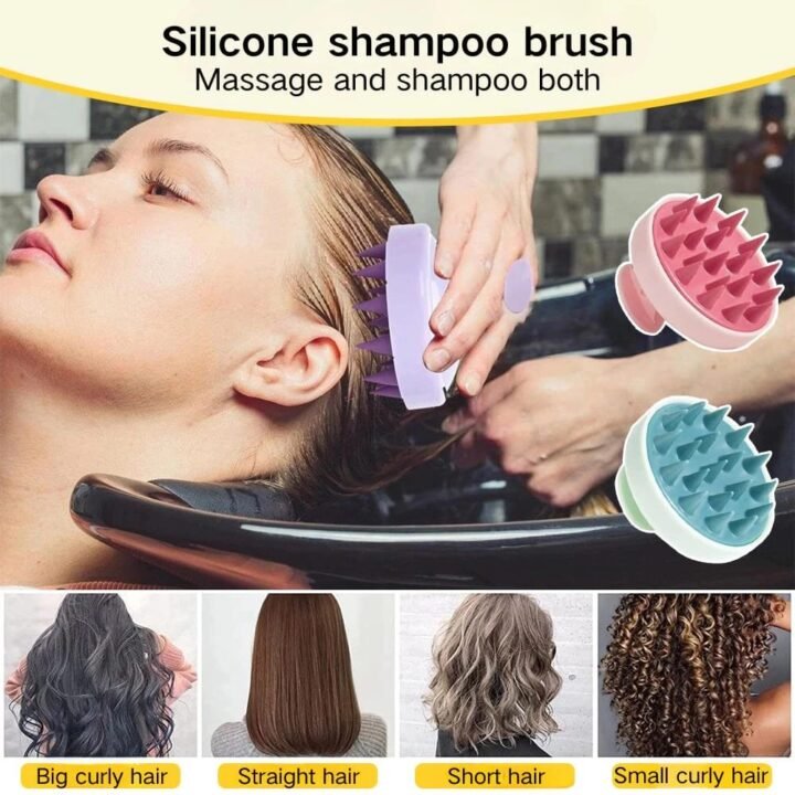 Silicone Shampoo Head Scalp Massage Brush  Combs