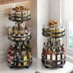Rotating iron storage rack  2 layers