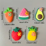 6 Pcs Fruits & Veggies Fridge Magnets