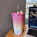 Tyeso Insulated Stainless Steel Coffee Cup With Straw