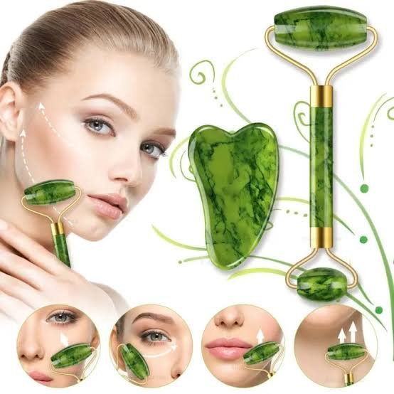 2 in 1Facial Beauty - Pack Of Jade Face Roller