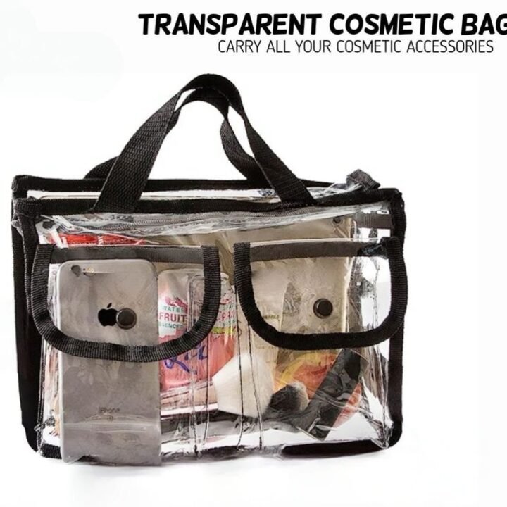 Clear Transparent Cosmetics Hanging Front 2 Pickets Bag (Discount on Quantity