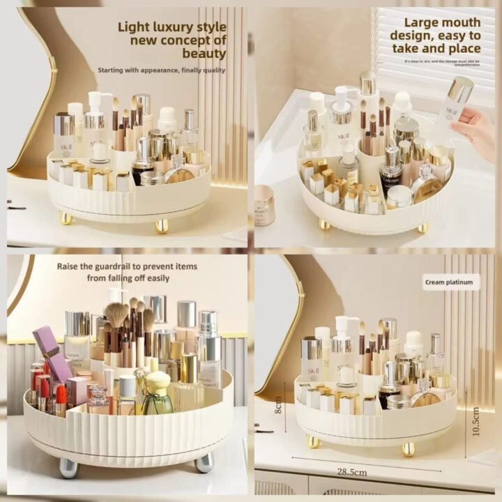 360° Rotating Luxury Cosmetic Partition Organizer Tray  (Premium Quality 🇨🇳) Box Packin