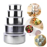 5pcs Stainless Steel Container with Cover