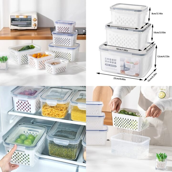 3pcs drainer stroge box