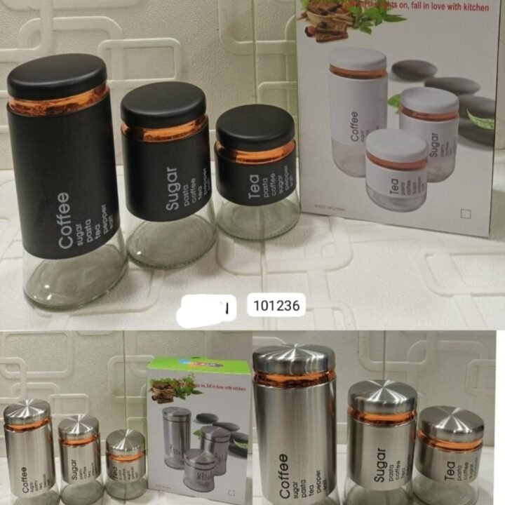 3pcs jar set glass