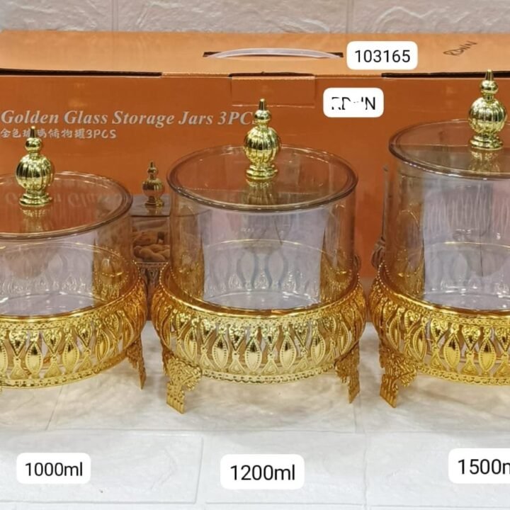 3pcs jar set glass merterial
