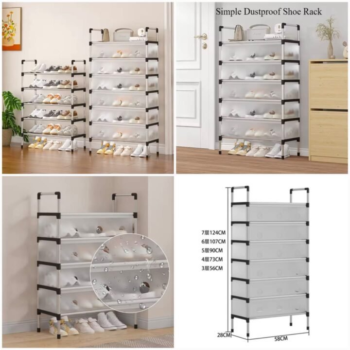 Shoe Rack Multilayer Dustproof Large Capacity 4 layers