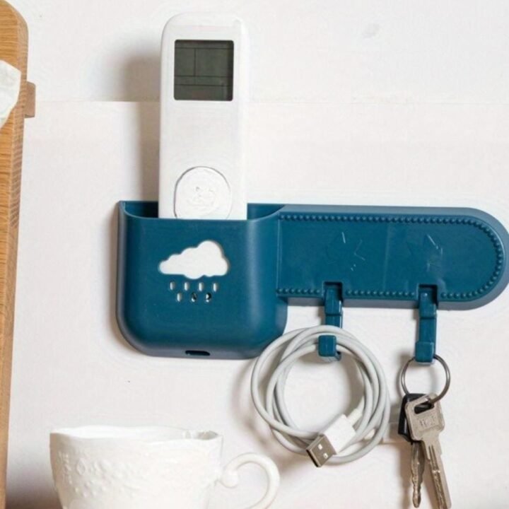 Multipurpose Plastic mobile & Remote Holder With 2 Hooks