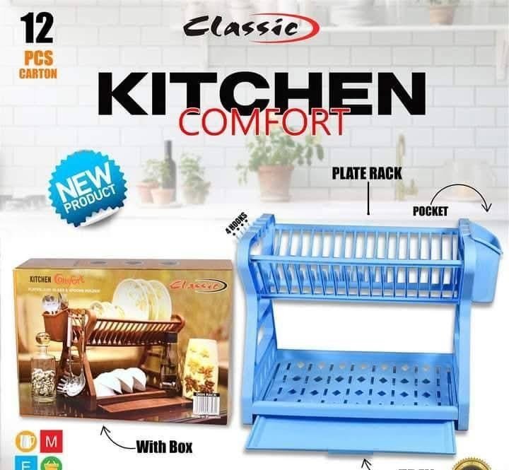 Multi Purpose Plastic Kitchen Comfort Plates & Spoon Rack Random Colours 💫💫