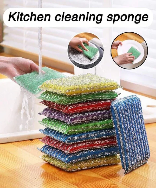 4pcs Double Sided Dishwashing Sponge