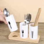 3pcs Drain Chopsticks Holder With Tray
