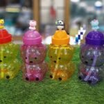 Plastic Fama & Uzzi. Kid’s Bear Water Bottle with Straw     Each💫🌟 Random Colours 💫💫