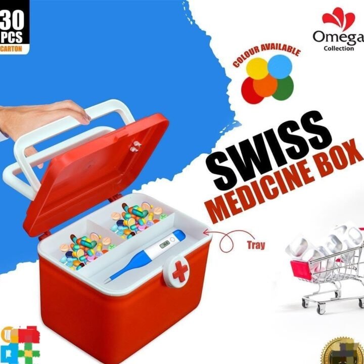 Plastic first Aid Medicine Box Organizer With Tray🤩   Each 💫🌟 Random Colours💫💫