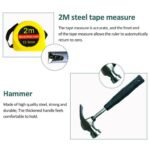 Tool Kit 9-Piece Handheld Tool Set with Hammer, Phillips Screwdrivers, Long-Nose Pliers, Tweezers, Tape Measure, and Tool Box  💫🌟✨☑️ (With Box)
