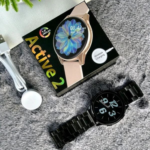 Active 2 Curve HD Display Smartwatch, Heart Sensor With Real Time Monitor, Bluetooth Calling (Dual Strips)🤩  - 💫🌟 (With Box)