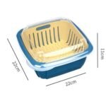 Multifunctional Double Layer Covered Drainage Basket Kitchen Refrigerator Drainage Storage Box Plast