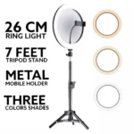26cm Selfie LED Ring Light with 7ft Tripod Stand