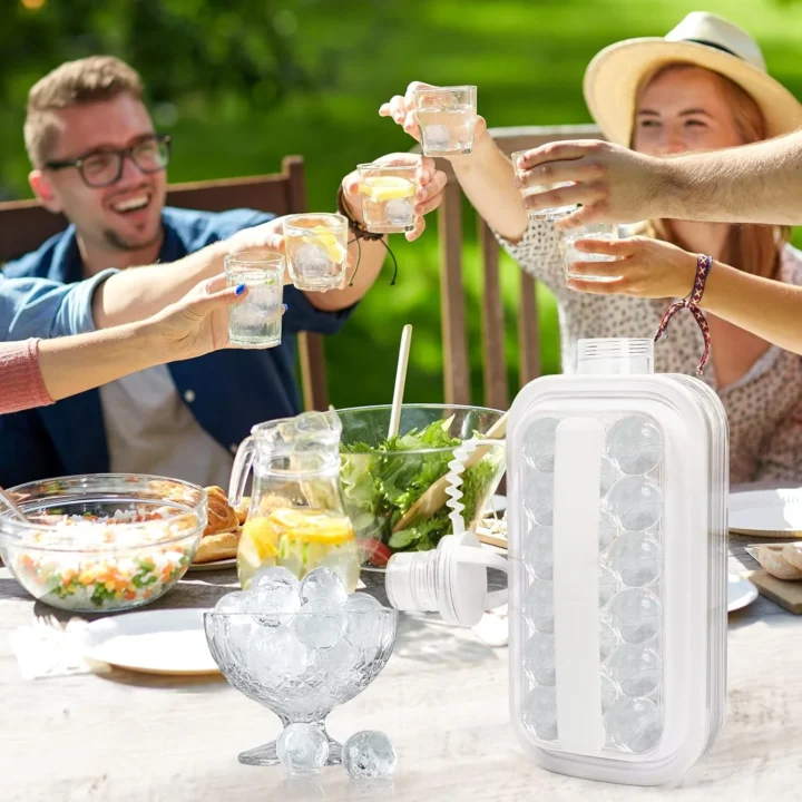 Portable 2in1 Ball Maker Ice Cube Maker & Water Bottle