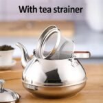 1.5L Stainless Steel Whistling Kettle Stove Camping Kettle with Insulation Handle Safe Induction Gas Hob Teapot for Stove