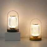 Metal Lantern Crystal Lamp