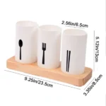3pcs Drain Chopsticks Holder With Tray