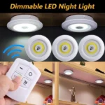 Set Of 3 Tap Led Light With Remote
