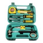 Tool Kit 9-Piece Handheld Tool Set with Hammer, Phillips Screwdrivers, Long-Nose Pliers, Tweezers, Tape Measure, and Tool Box  💫🌟✨☑️ (With Box)