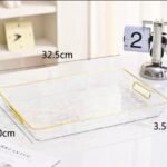 1pc luxury clear rectangular decorative serving traY hhhhh