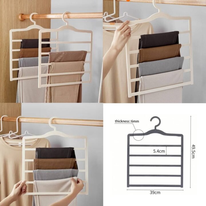 Plastic 5 layer Pants Towel & Scarf Organizer Hanger
