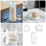 Acrylic Cotton Bud holder 3pcs Set  box packing