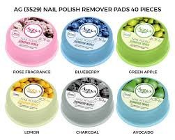Aqua Color Line Nail polish Remover Pad 40 Pieces  each