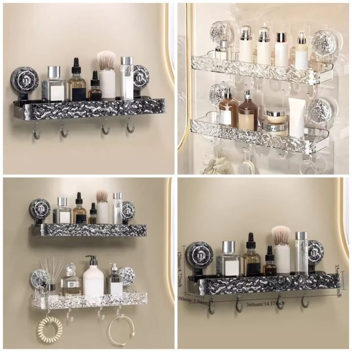 Crystal Suction Wall-Mounted Shelf  Box Packing) Premium Quality 