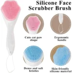 Cute Cat Claw Silicone Face Scrubber Brush Facial Deep Cleaning Brush Blackhead Pore Exfoliating Toolq