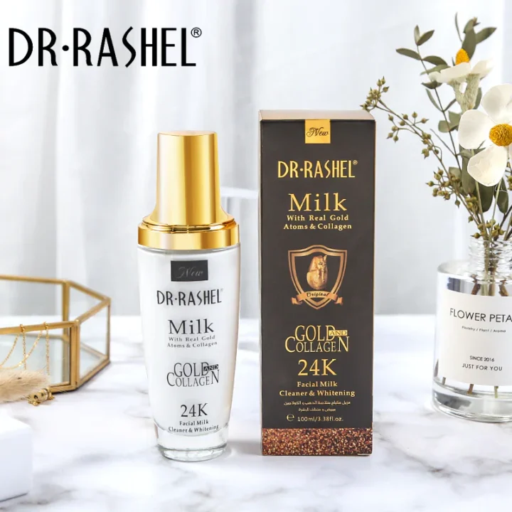 Dr.Rashel Milk with Real Gold Atoms & Collagen 24K Facial Milk Cleaner & Whitener