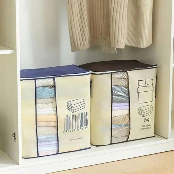 Extra-Large Multi-Use Storage Bag and Organizer for Clothes and Blankets Pack Of 2