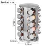 Rotating stainless steel Spice organizer 16 jars
