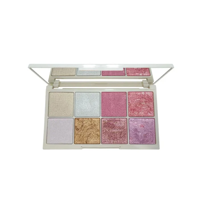 Glamorous Face 8 Colour Teracotta Blush & Shimmer Highlighter Kit