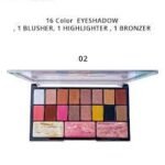 Glamorous Face Eyeshadow Palette 16 Eyeshadows, 2 Blushers Peach & Pink, 1 Contour 01