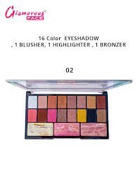 Glamorous Face Eyeshadow Palette 16 Eyeshadows, 2 Blushers Peach & Pink, 1 Contour 01