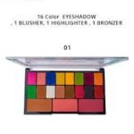Glamorous Face Eyeshadow Palette 16 Eyeshadows, 2 Blushers Peach & Pink, 1 Contour 01  1