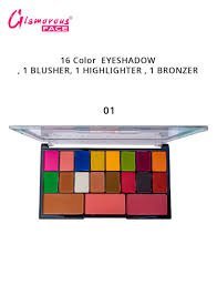 Glamorous Face Eyeshadow Palette 16 Eyeshadows, 2 Blushers Peach & Pink, 1 Contour 01  1