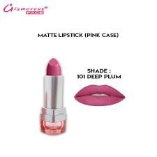 Glamorous Face Matte Lipstick Vitamin E & Aloe Vera Extracts (Pink Case) (40 Colors)