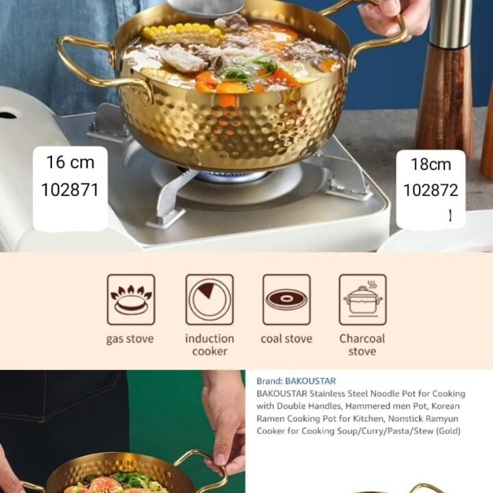 Golden Stainless steel pot  16 CM