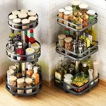 Rotating iron storage rack  2 layers