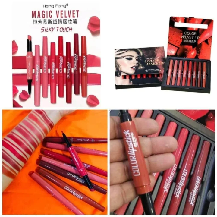hang fang 8 pcs lipistik and lip linear 2 in one set