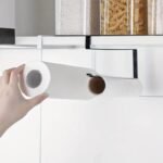 1pc Metal Cabinet Storage Hook for Towels and Tissues, No-Drill Wall Mount, Multi-Use Kitchen & Bathroom Organizer,