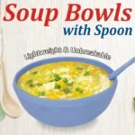 4 Pcs bowls & Spoon Set  Soup Bowl with Spoon  (Random Colours)