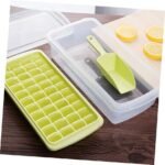 Ice Cube Tray With Lid and Bin | 36 Mini Nuggets Ice Tray For Freezer | Comes with Ice Container, Scoop and Cover | Good Size Ice Bucket random colour